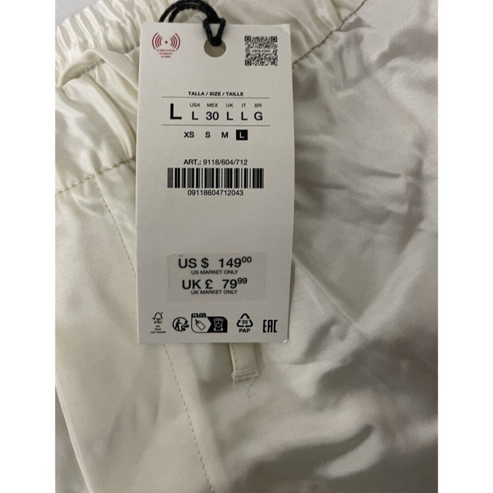 Zara Ludovic De Saint Sernin Womens Pants L White Satin Trousers 9118/604 NWT - Picture 6 of 14